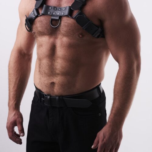 Leather Chest Harness Black