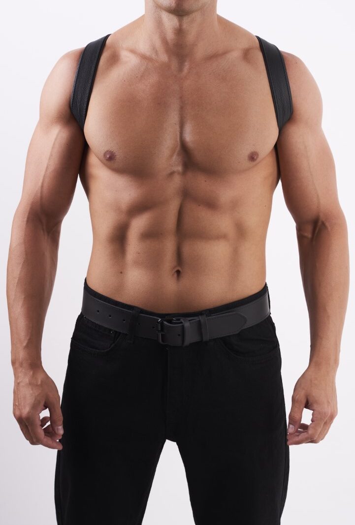 0501 b2c_1 Soft Leather Shoulder Harness Black