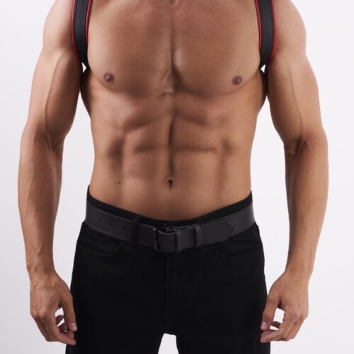 0502 b2c_1 Soft Leather Shoulder Harness Red