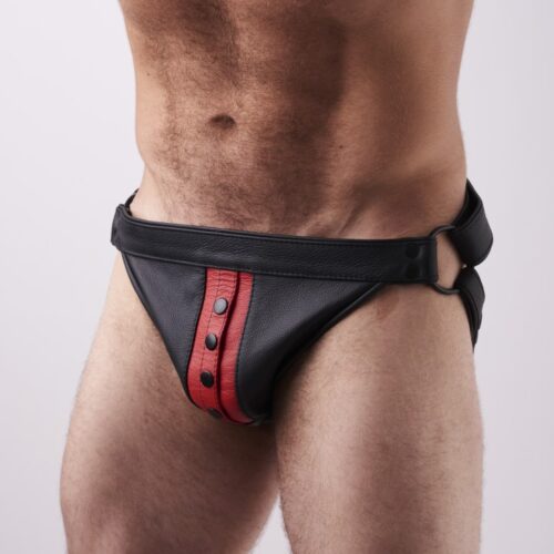 Leather Jock Snaps Red