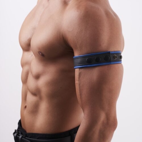 Soft Leather Armband Narrow Blue