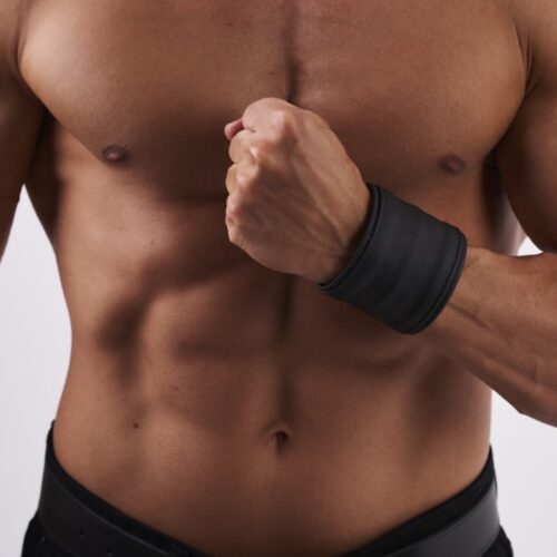 Leather Wirstband/Wallet Black