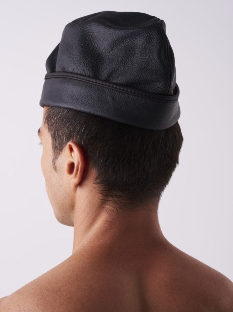 1901 b2c_1 Leather Garrison Cap Black