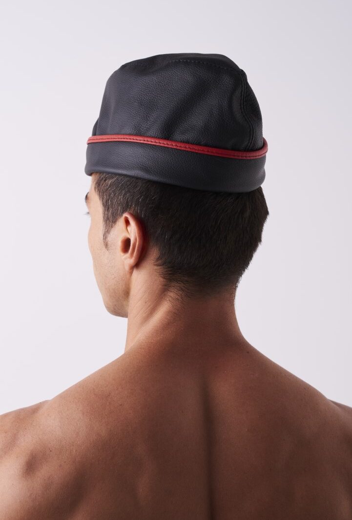 1902 b2c_1 Leather Garrison Cap Red