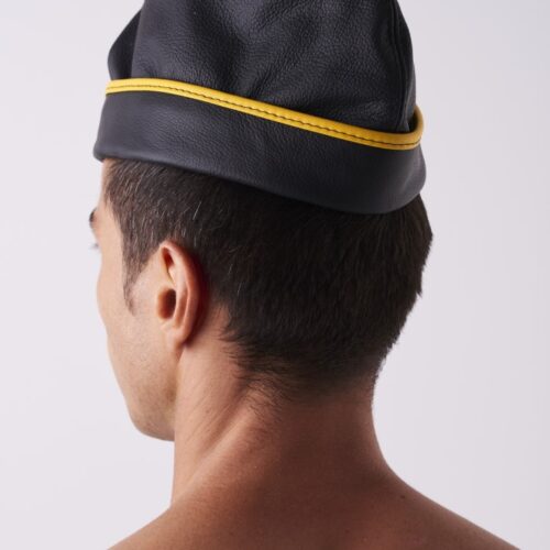 Leather Garrison Cap Yellow