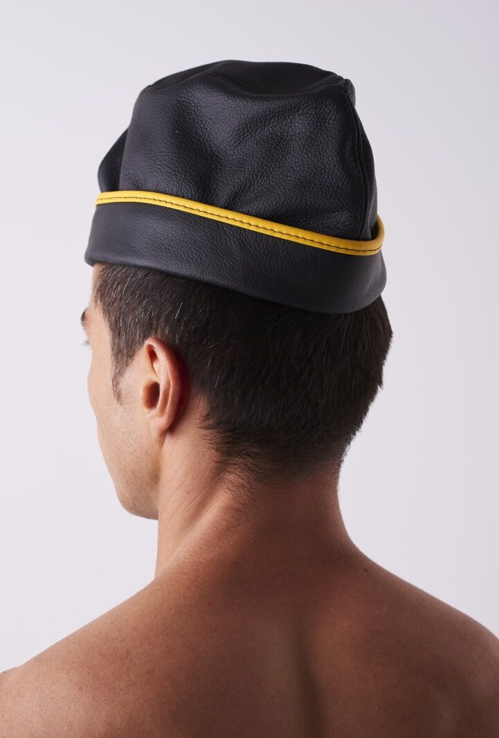 Leather Garrison Cap Yellow