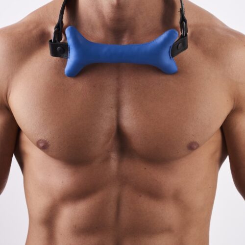 Leather Bone Gag Blue