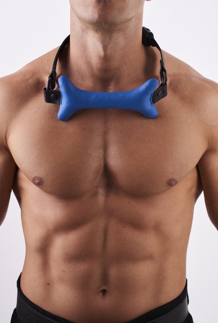 Leather Bone Gag Blue