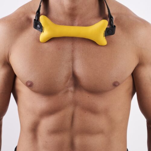 Leather Bone Gag Yellow