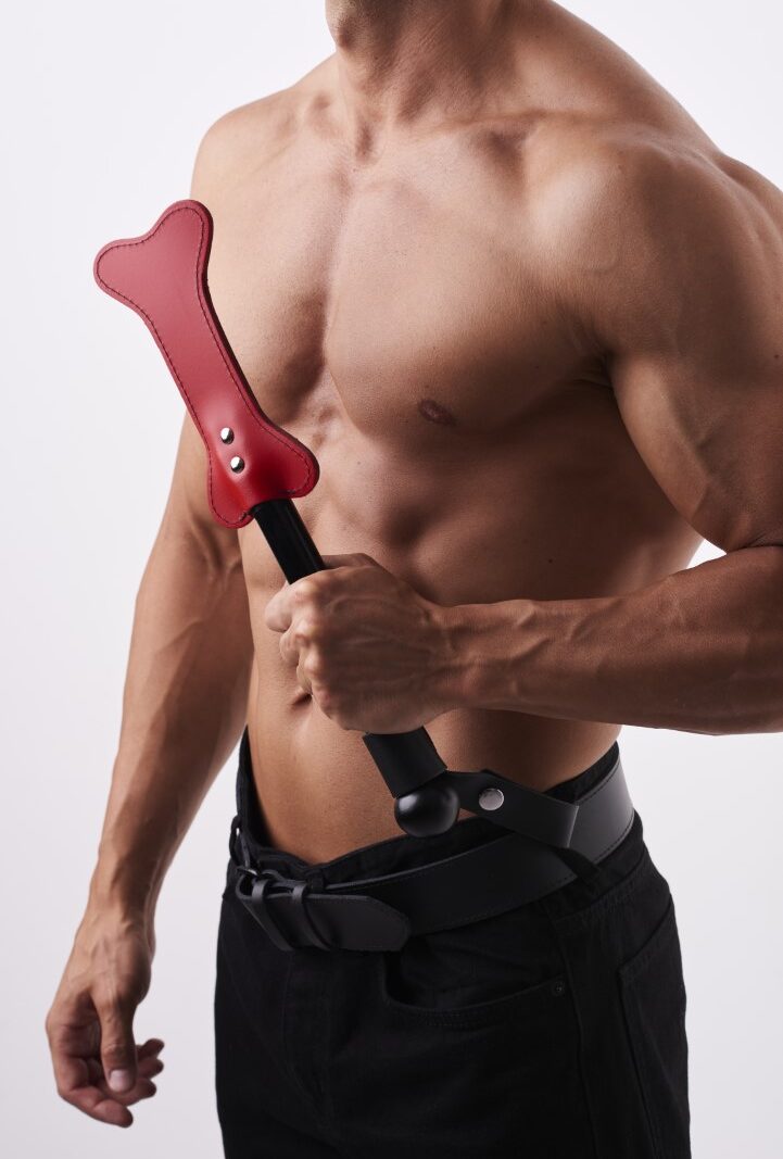 Leather Bone Paddle Red