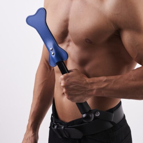 Leather Bone Paddle Blue