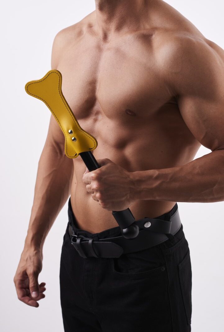Leather Bone Paddle Yellow