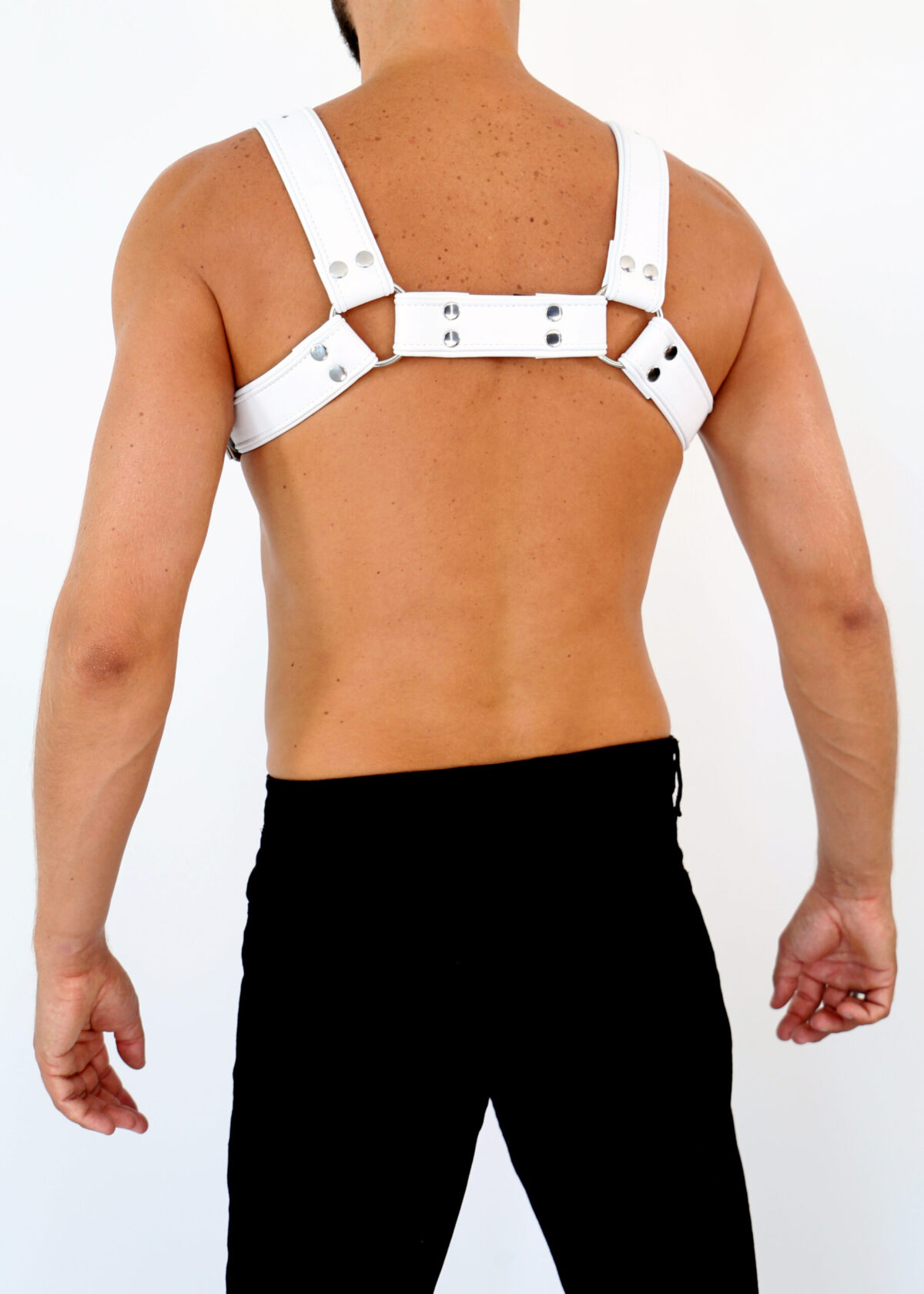 3805 b2c (5) Leder Brust Harness Weiß "DR. LEE Line"