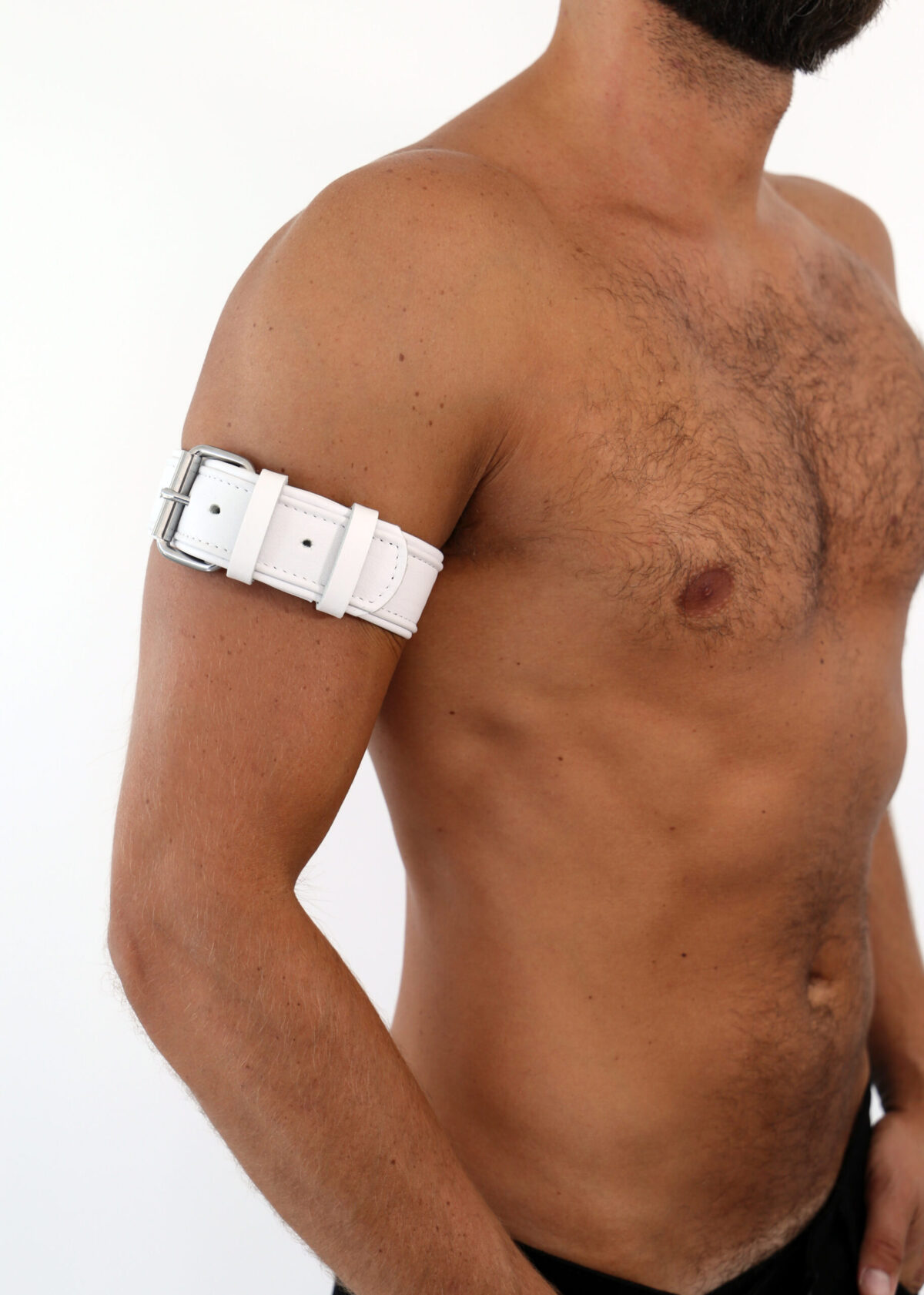 DR LEE Leather Wirstband white