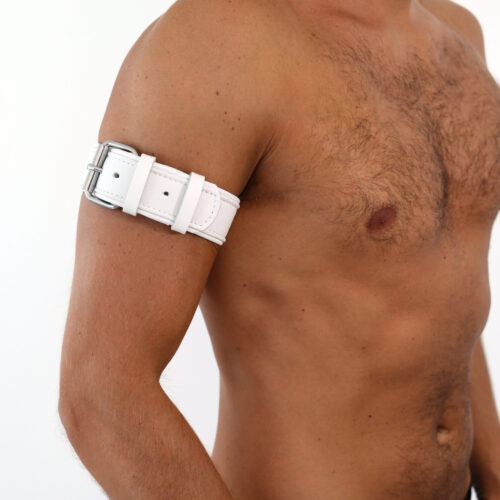 DR LEE Leather Wirstband white