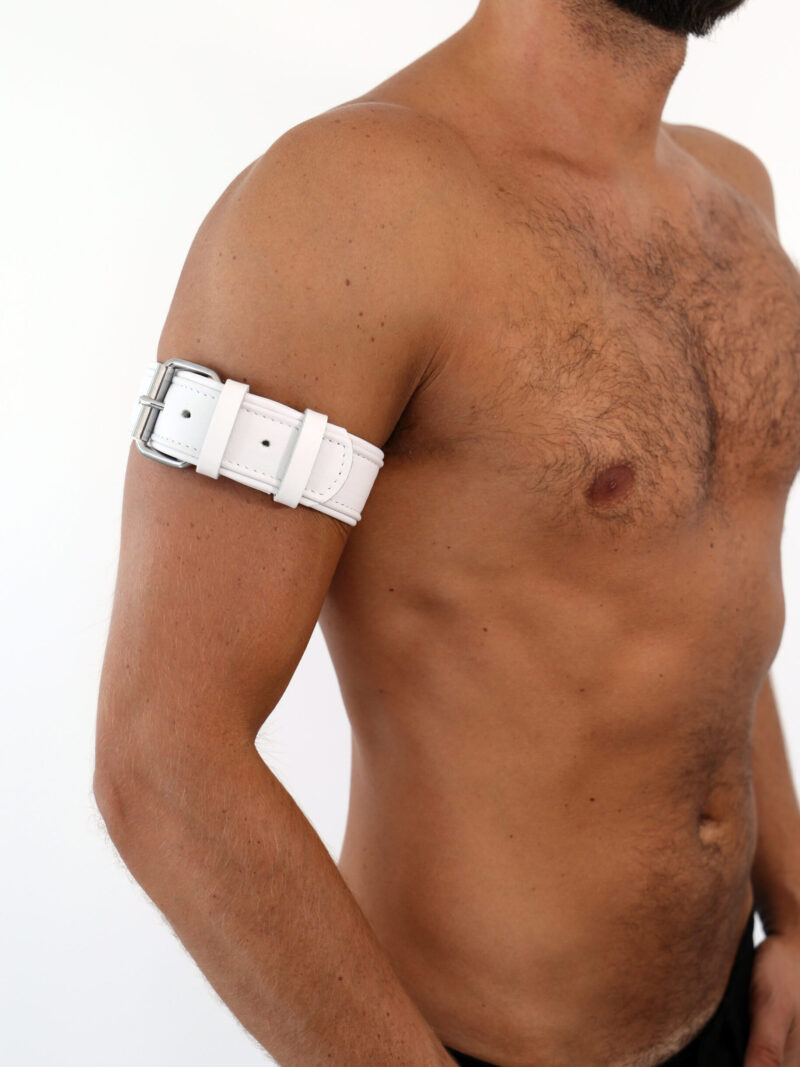 DR LEE Leather Wirstband white