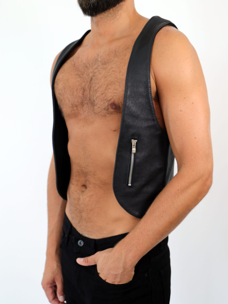 Leather Vest Black "DR. LEE Line"