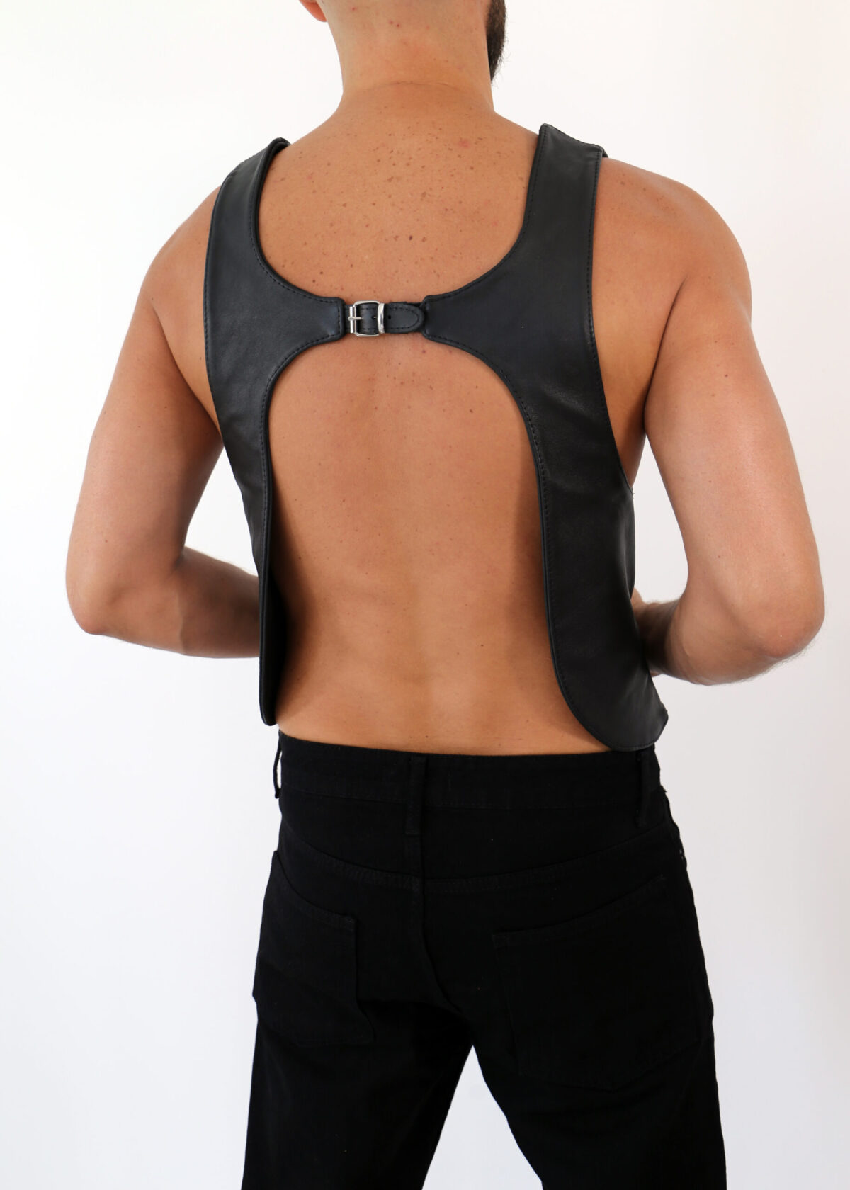 Leather Vest Black "DR. LEE Line"
