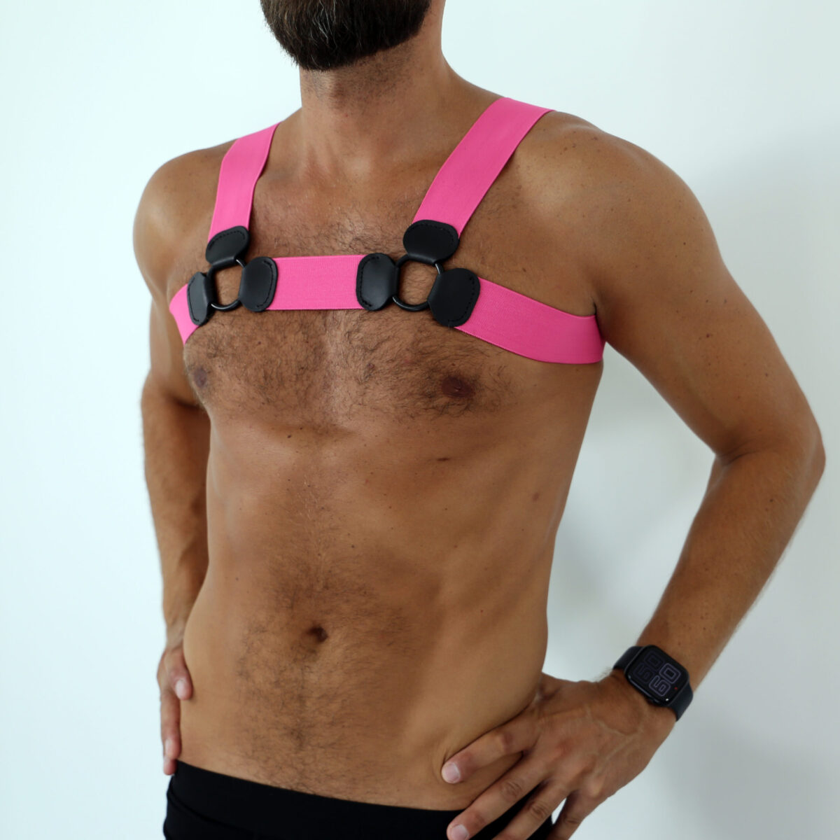 Rubber Chest Harness Pink