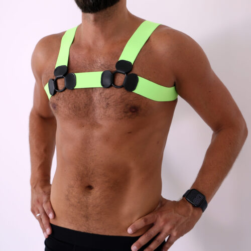 Rubber Chest Harness Green