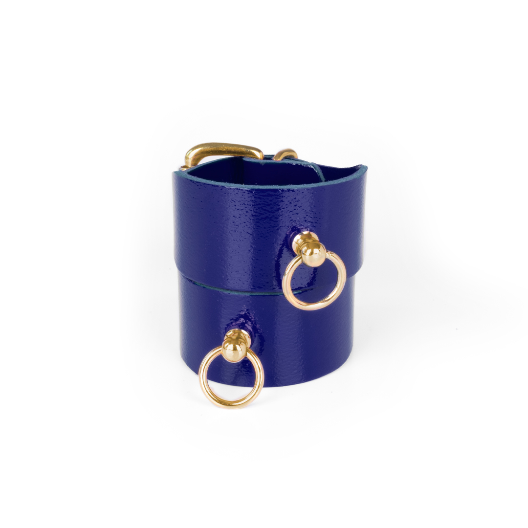 10503G-b2c_4 Lederhandfesseln indigo/gold