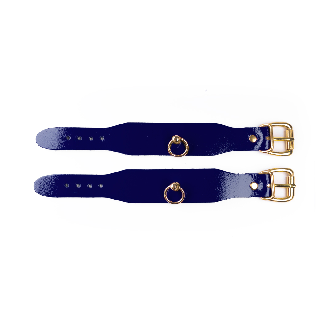 10503G-b2c_6 Lederhandfesseln indigo/gold
