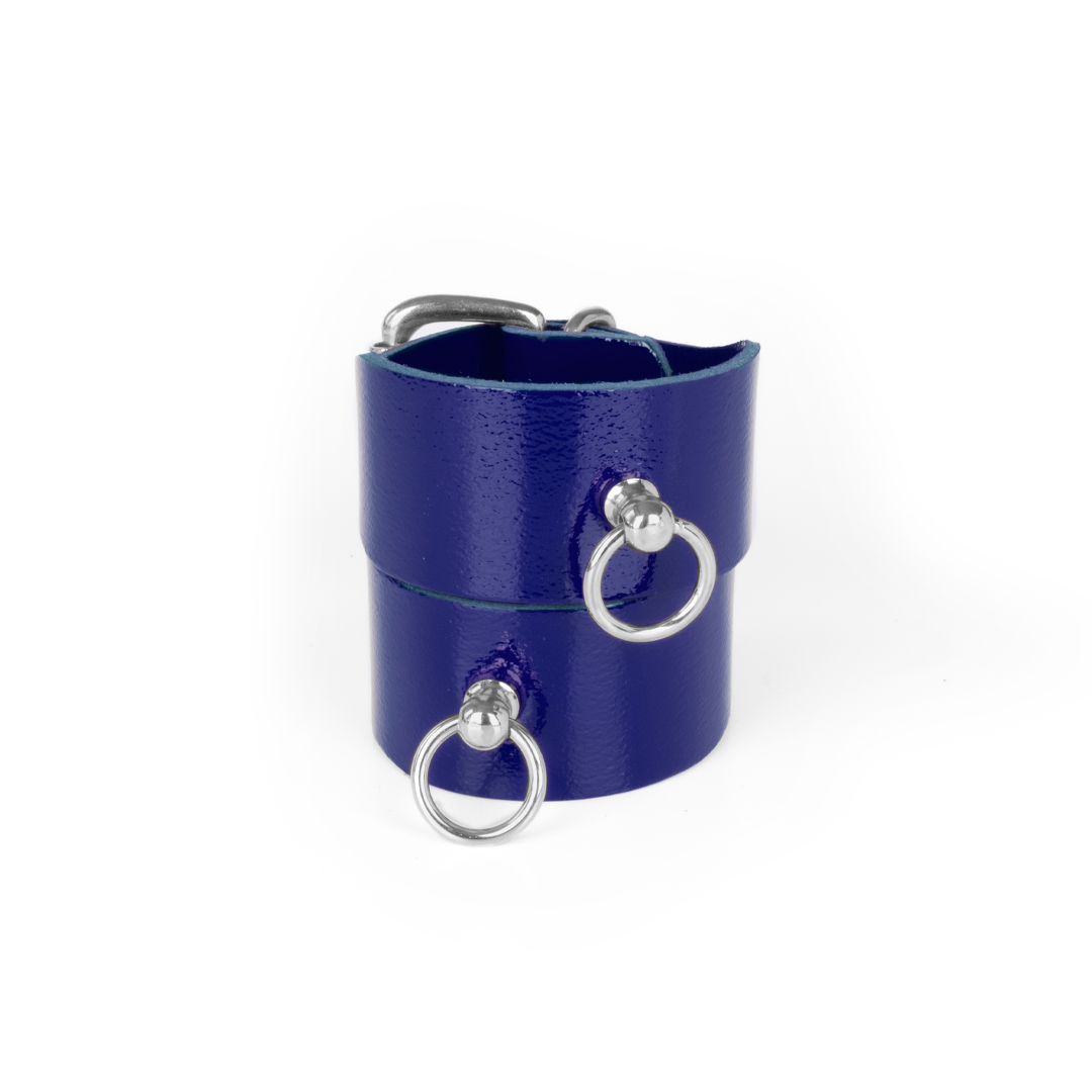 10503S-b2c_4 Lederhandfesseln indigo/silber
