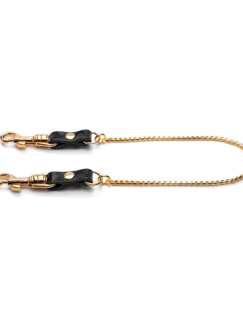 Kette mit Karabiner, Schwarz/Gold