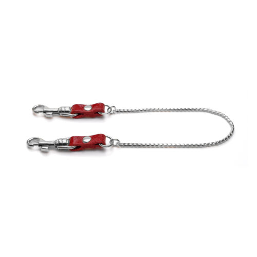 10702S-b2c Kette mit Karabiner, Kirschrot/Silber