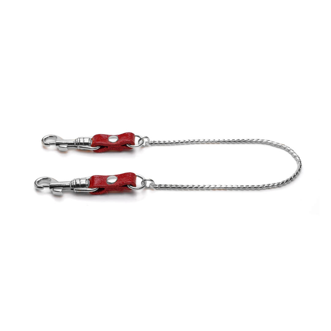 10702S-b2c Kette mit Karabiner, Kirschrot/Silber