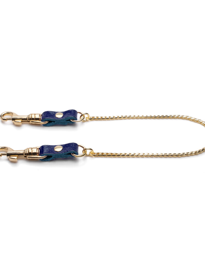 Kette mit Karabiner, Indigo/Gold