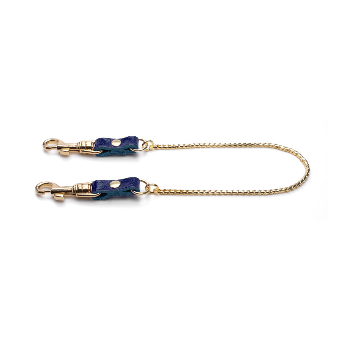 Kette mit Karabiner, Indigo/Gold