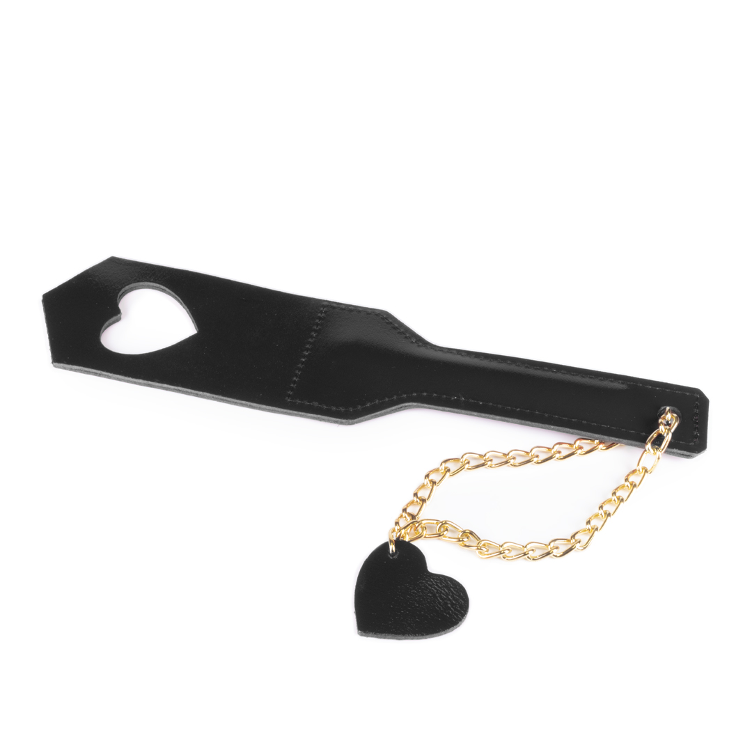 10901G-b2c_4 Leather heart paddle black/gold