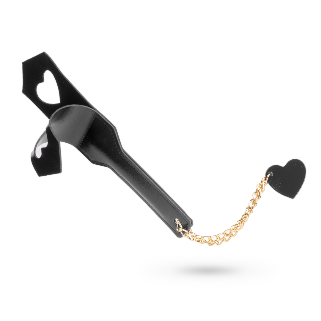 10901G-b2c_5 Leather heart paddle black/gold