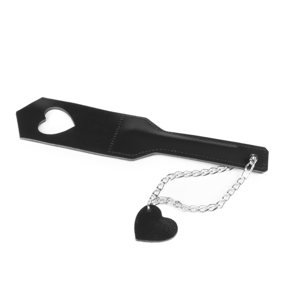 10901S-b2c_2 Lederherz-Paddle Schwarz/Silber