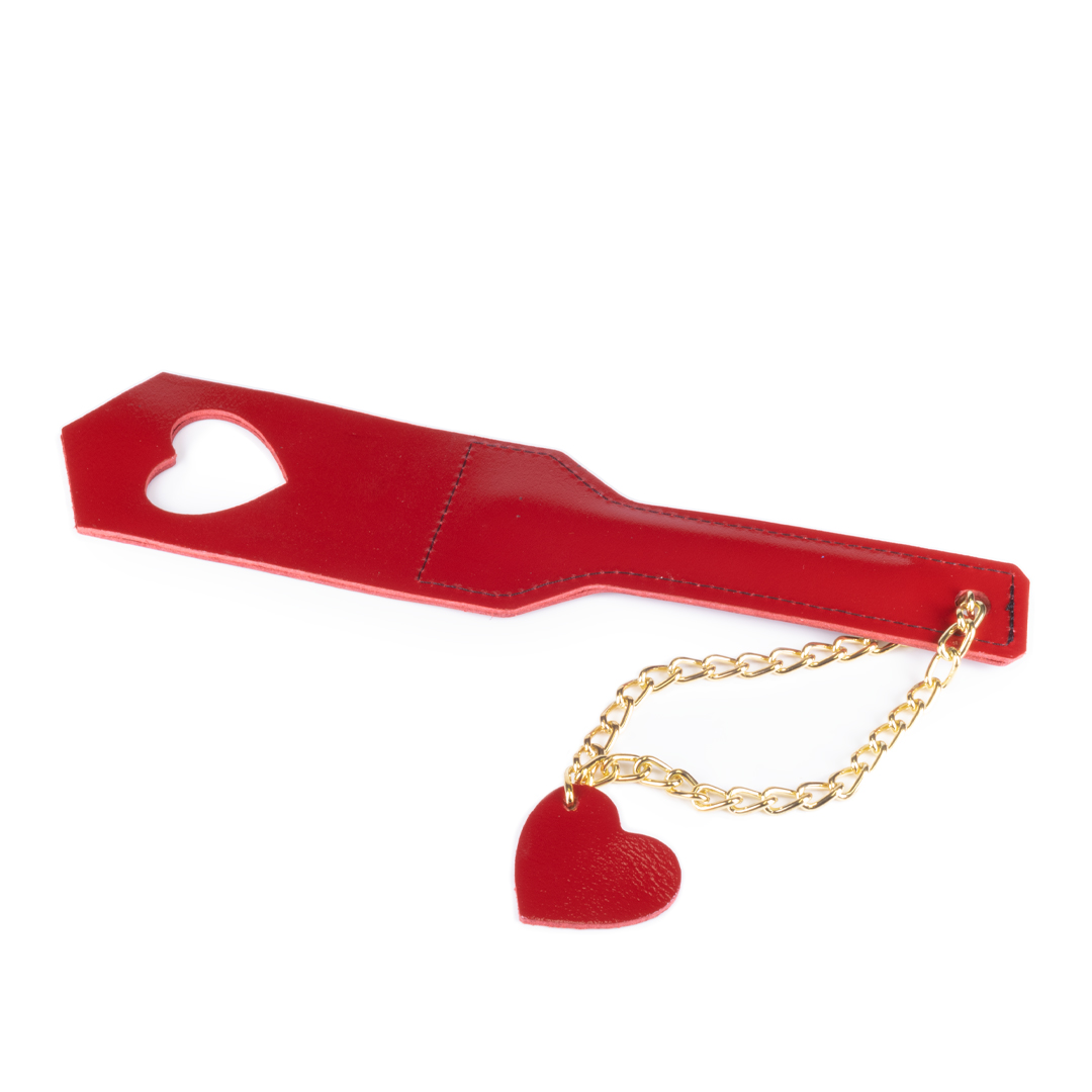10902G-b2c_2 Leather heart paddle cherry/gold