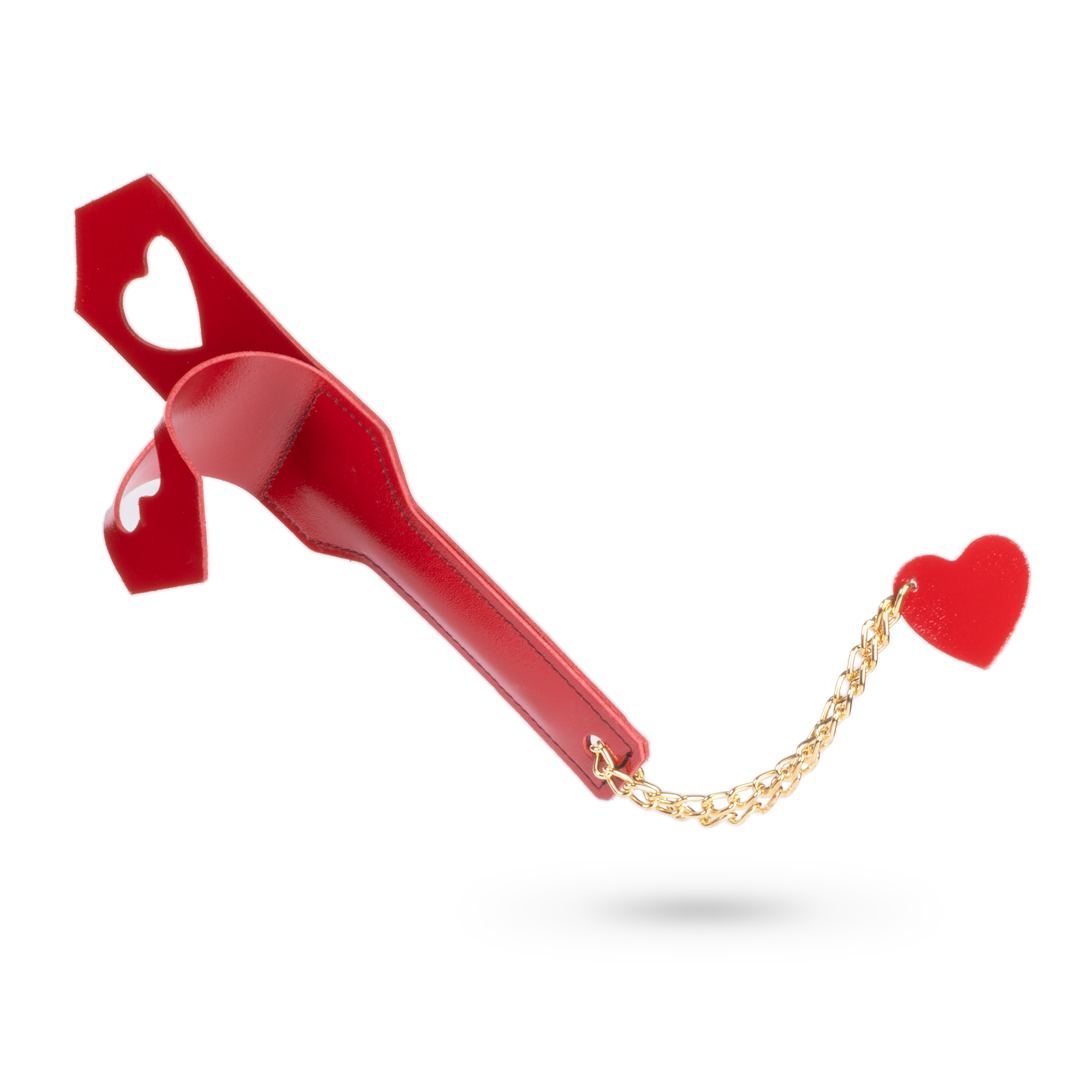 10902G-b2c_3 Leather heart paddle cherry/gold