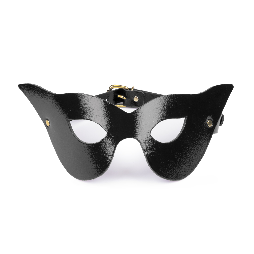 Leather masquerade mask black/gold