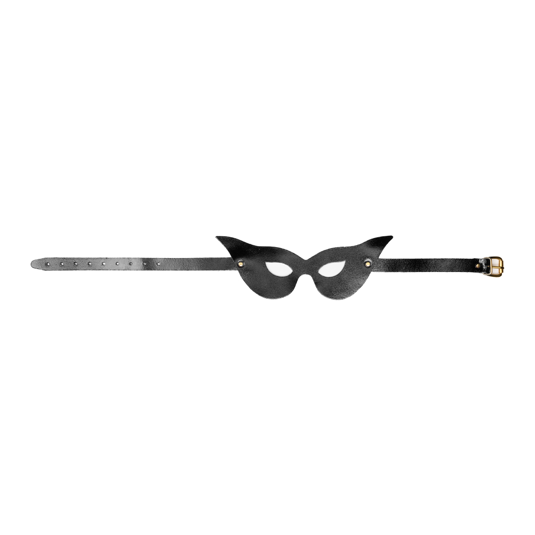 Leather masquerade mask black/gold