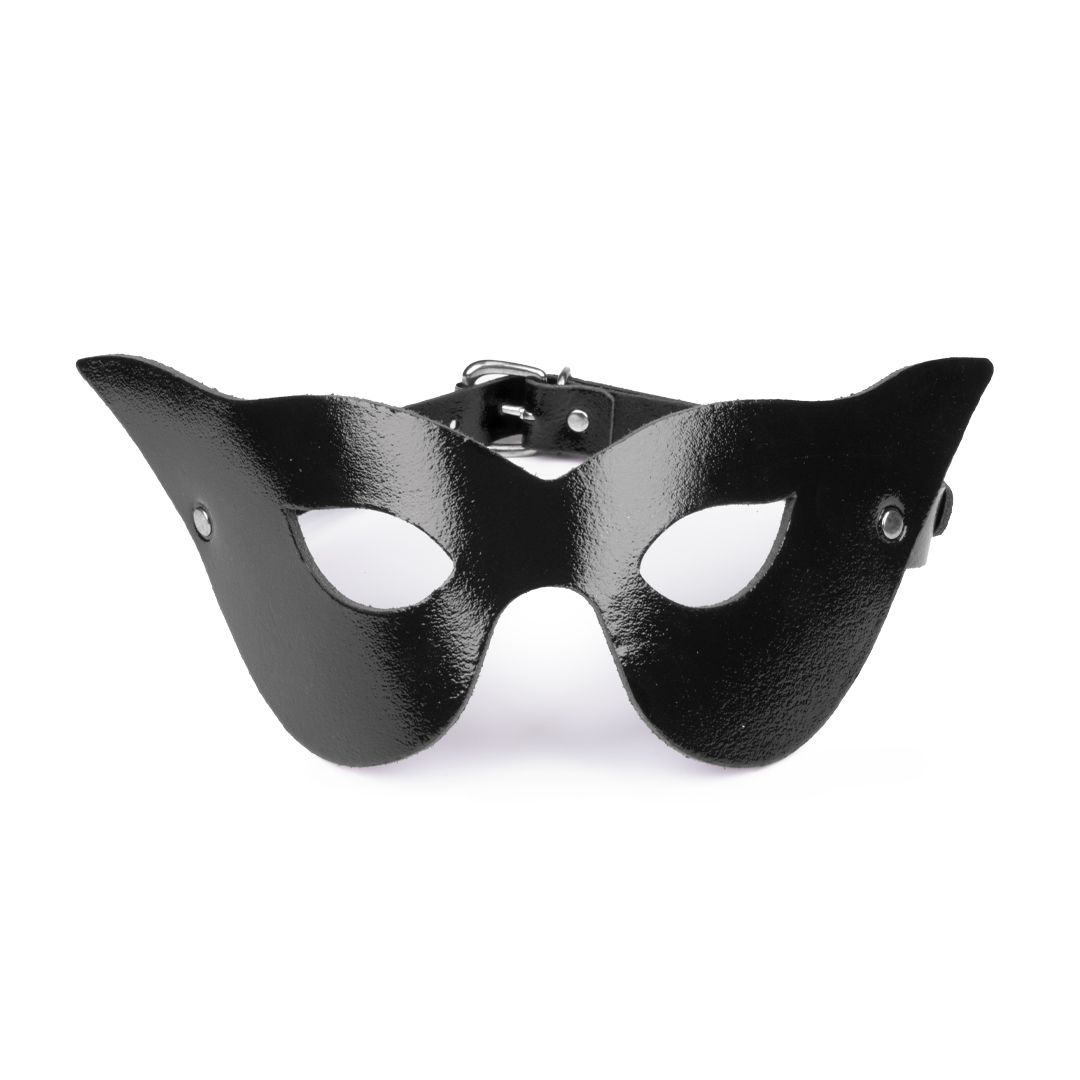 11101S-b2c_3 Leather masquerade mask black/silver