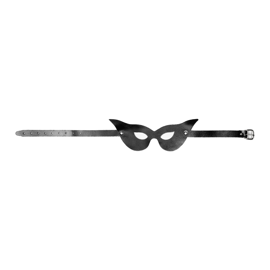 11101S-b2c_4 Leather masquerade mask black/silver