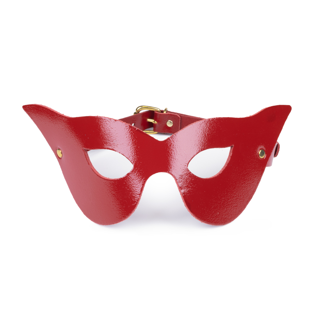 11102G-b2c_4 Leather masquerade mask cherry/gold
