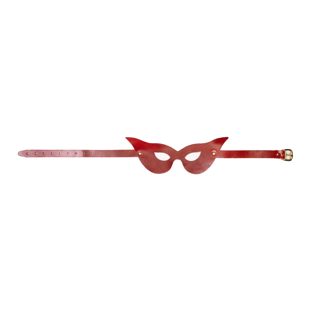 11102G-b2c_5 Leather masquerade mask cherry/gold