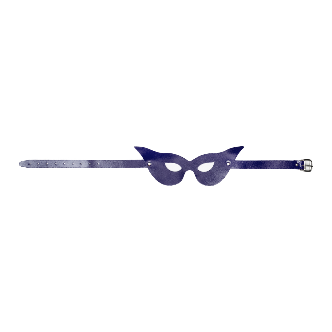 Leder-Maske Indigo/Silber