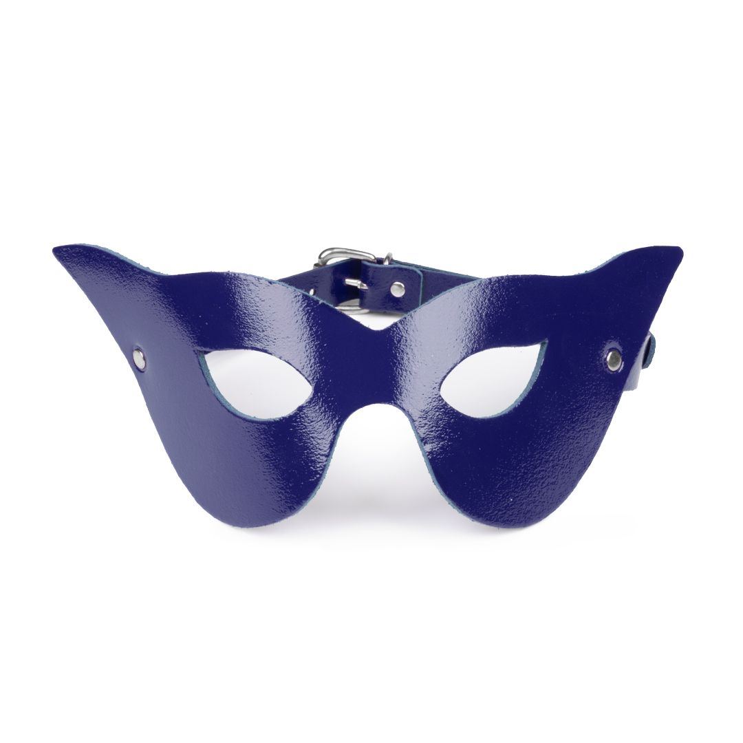 Leder-Maske Indigo/Silber