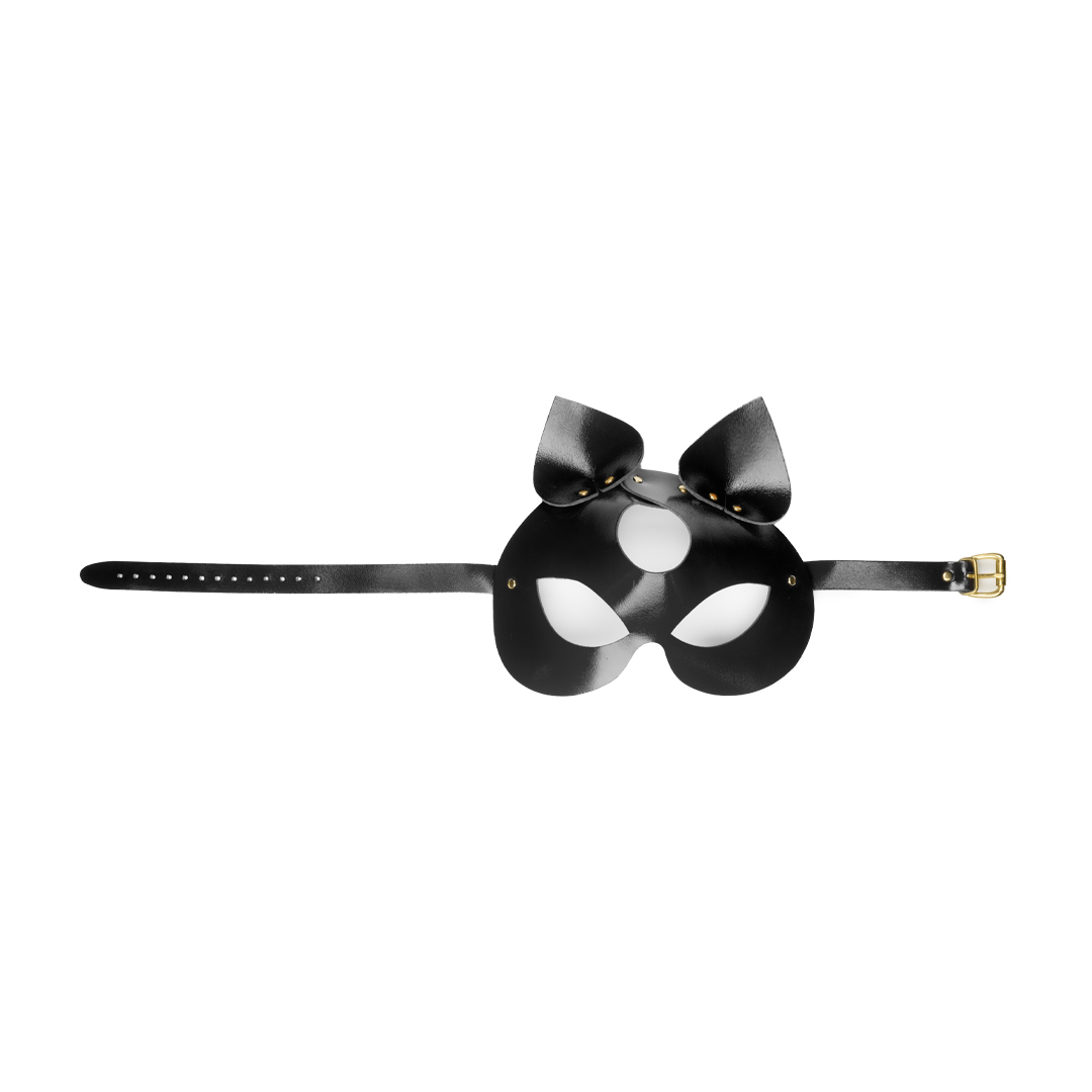 Leather cat mask black/gold