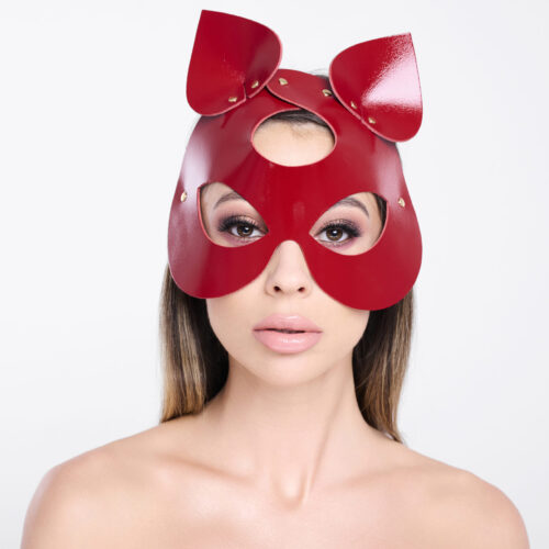 11302G-b2c-scaled Leather cat mask cherry/gold