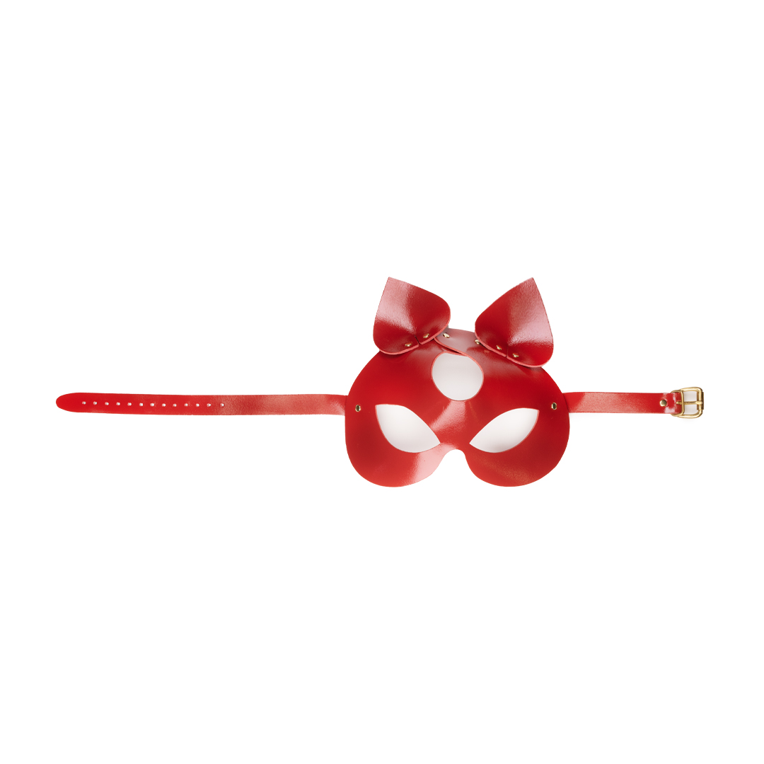 11302G-b2c_5 Leather cat mask cherry/gold