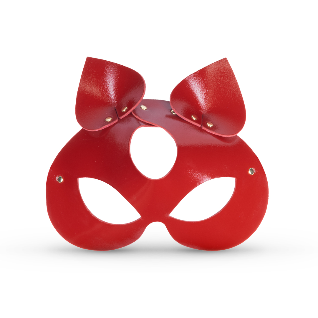11302G-b2c_6 Leather cat mask cherry/gold