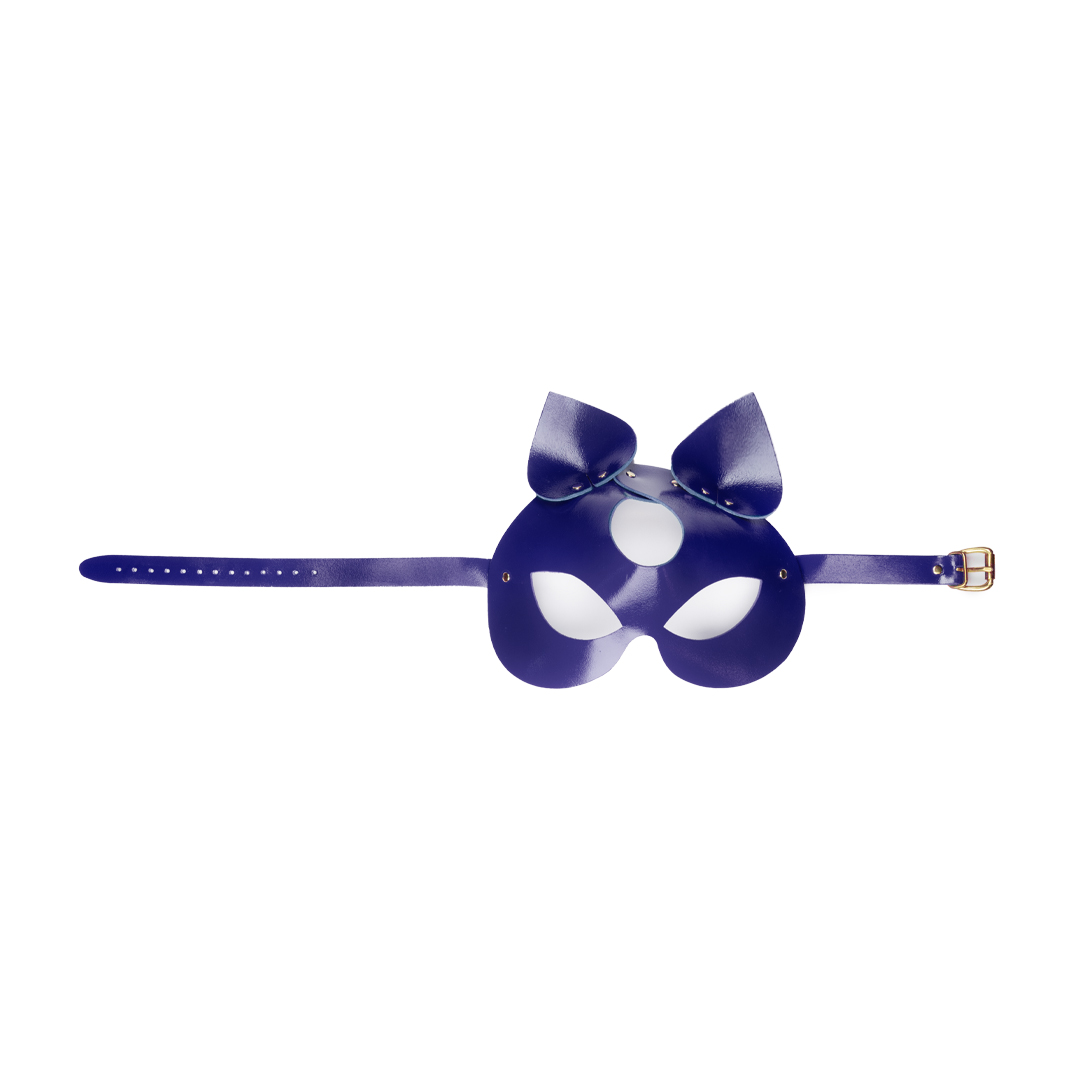 11303G-b2c_4 Leder Katzenmaske indigo/gold